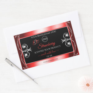 Shimmery Jewels Ruby Red Black Product Labels Logo