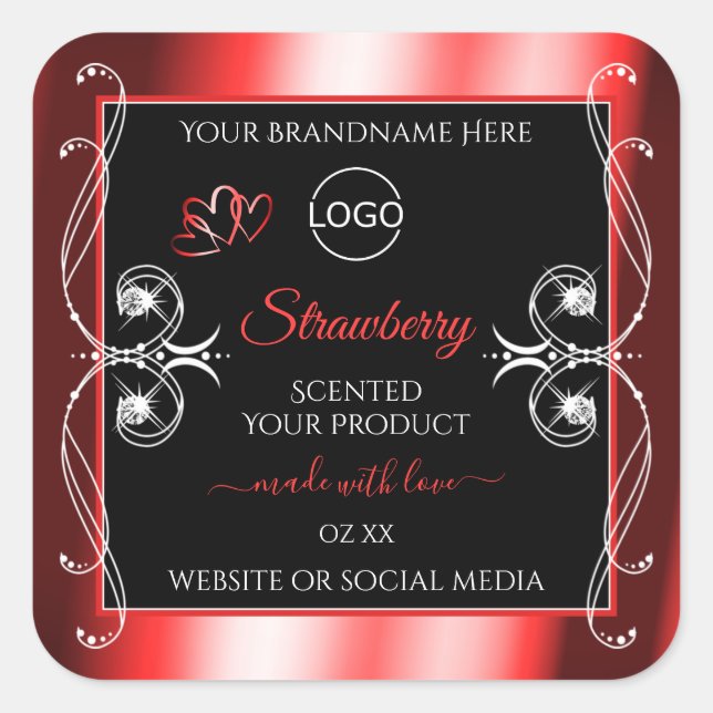 Shimmery Jewels Ruby Red Black Product Labels Logo (Front)
