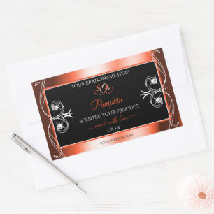 Shimmery Orange Red Black Product Labels Ornaments