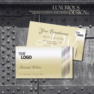 Shimmery Pastel Silk Cream Colourful Decor add Log Business Card