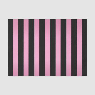 Shimmery Pink and Black Stripes Tissue Paper