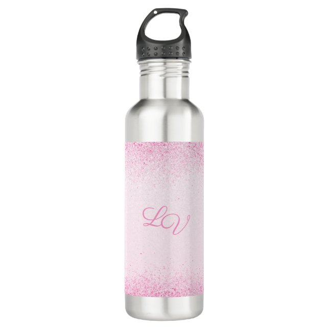 Shimmery Pink Glitter Dust 710 Ml Water Bottle (Front)