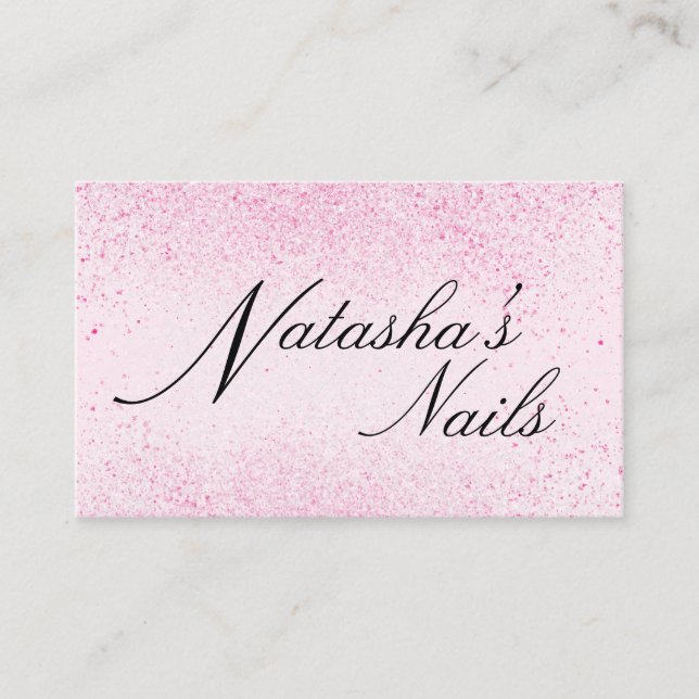 Shimmery Pink Glitter Dust Business Card (Front)
