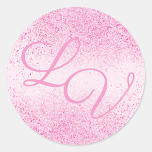 Shimmery Pink Glitter Dust Classic Round Sticker
