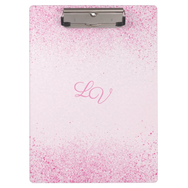 Shimmery Pink Glitter Dust Clipboard (Front)