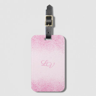 Shimmery Pink Glitter Dust Luggage Tag