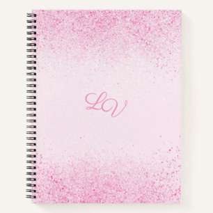 Shimmery Pink Glitter Dust Notebook