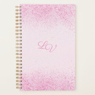 Shimmery Pink Glitter Dust Planner