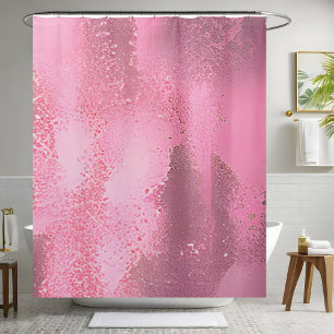 Shimmery Pink Sequin Shower Curtain