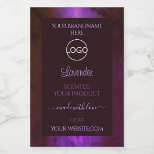 Shimmery Purple Elegant Marble Product Labels Logo