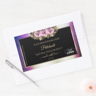Shimmery Purple Marble Black Product Labels Logo