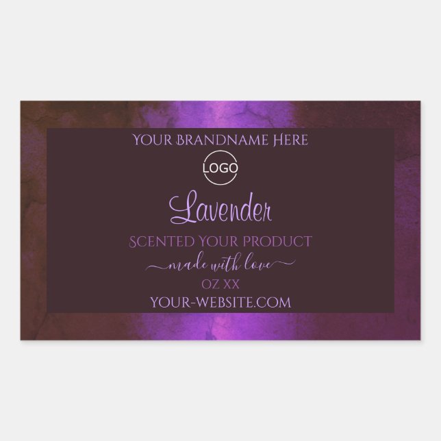 Shimmery Purple Marble Elegant Product Labels Logo (Front)