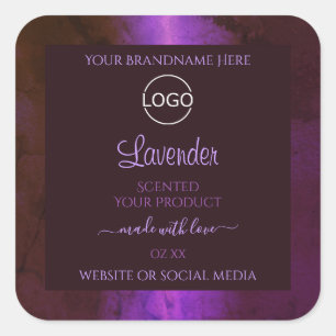 Shimmery Purple Marble Elegant Product Labels Logo