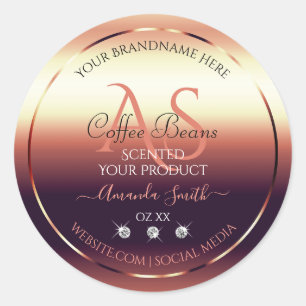 Shimmery Red Brown Product Labels Jewels Initials