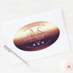 Shimmery Red Brown Product Labels Jewels Initials