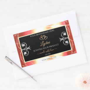 Shimmery Rose Gold Product Labels Diamonds Black