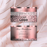 Shimmery Rose Pink Sparkling Faux Glitter Add Logo