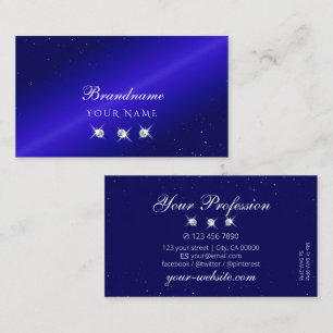 Shimmery Royal Blue Sparkling Diamonds Stylish Business Card