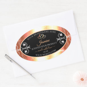 Shimmery Salmon Cream Product Labels Jewels Black