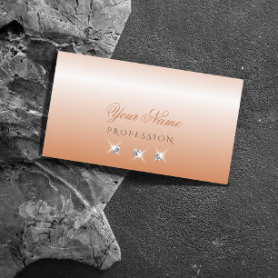 Shimmery Salmon Ombre Sparkling Diamonds Stylish Business Card