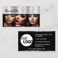 Shimmery Silver Glitter Chrome with Logo Images