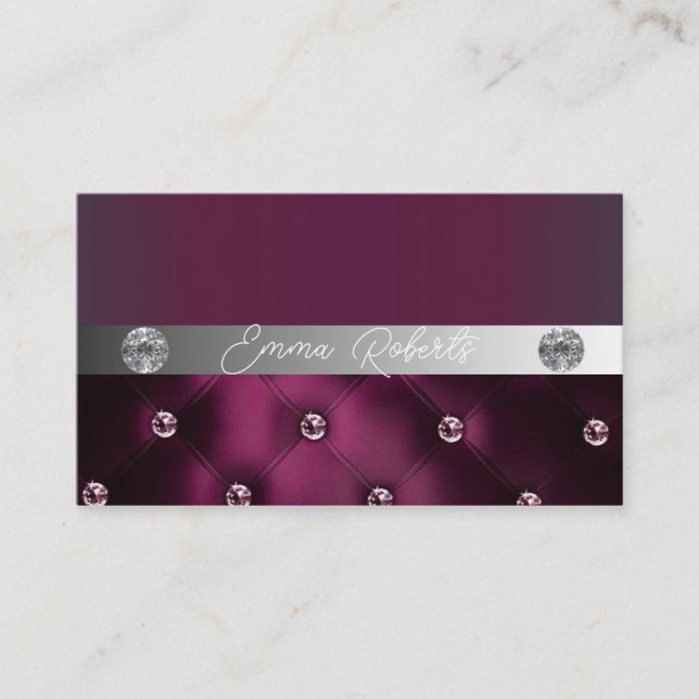 Shimmery Silver Sparkle Glitter Diamonds Business Card (Front)