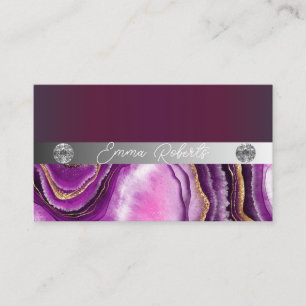 Shimmery Silver Sparkle Glitter Diamonds Business Card