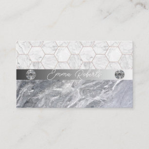 Shimmery Silver Sparkle Glitter Diamonds  Business Card