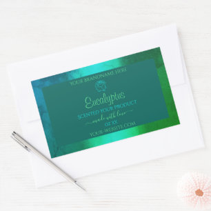 Shimmery Teal Green Pattern Product Labels Floral