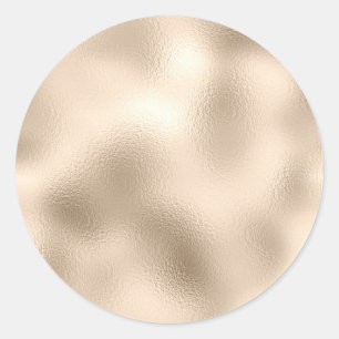 Shimming Bronze Blank Template, DIY Text Art Logo Classic Round Sticker