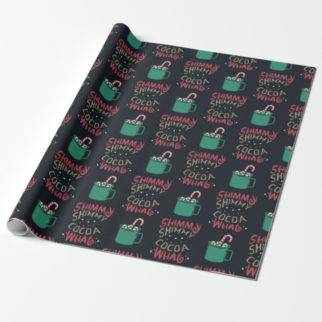 Shimmy Shimmy Cocoa Christmas Pattern Wrapping Paper (Unrolled)
