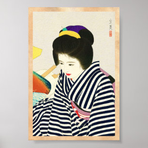 Shimura Tatsumi Five Figures of Modern Beauties Poster