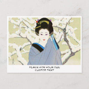 Shimura Tatsumi Two Subjects Japanese Women Snow Postcard