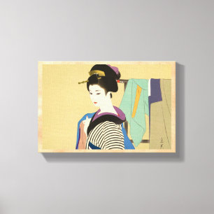Shimura Tatsumi Two Subjects of Japanese Women Canvas Print
