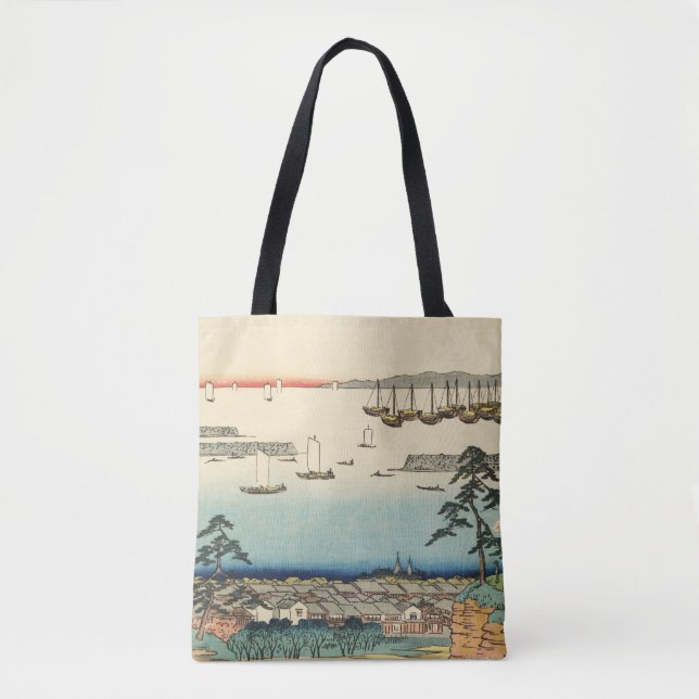 Shinagawa, Japan: Vintage Woodblock Print Tote Bag (Front)
