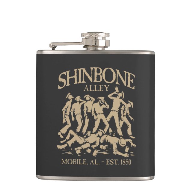 Shinbone Alley T-Shirt Hip Flask (Front)