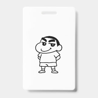 Shinchan Black and white ID Badge