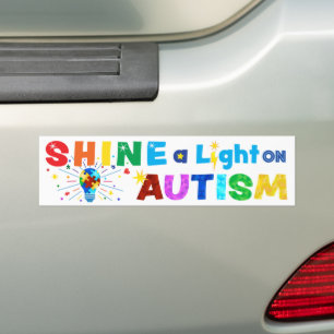 SHINE a Light on AUTISM Bumper Sticker
