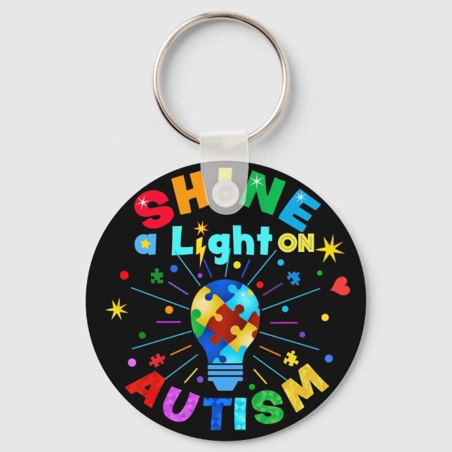 SHINE a Light on AUTISM Key Ring (Front)