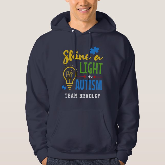 Shine A Light on Autism Personalised Team Hoodie (Front)