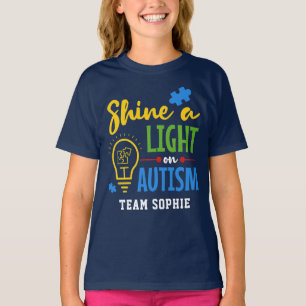 Shine A Light on Autism Personalised Team T-Shirt