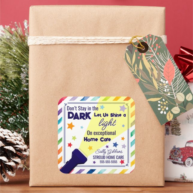 Shine a Light on Exceptional Home Care - Referral  Square Sticker (Holiday)