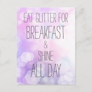 Shine All Day - Purple Sparkles Friendship Quote Postcard