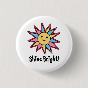 Shine Bright: A Colorful Sun Design 3 Cm Round Badge