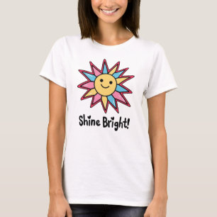 Shine Bright: A Colorful Sun Design T-Shirt