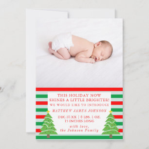 Shine Bright Christmas Newborn Birth Announcement