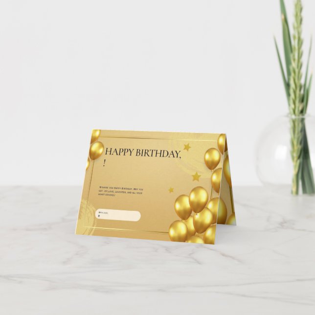 Shine Bright: Gold Birthday Card (Front)