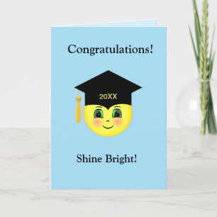 Shine Bright Happy Face Graduation Card