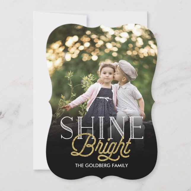 Shine Bright Holiday Photo Card (Front)