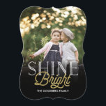 Shine Bright Holiday Photo Card<br><div class="desc">Opt for a die-cut shape or textured paper for an extra special card.</div>